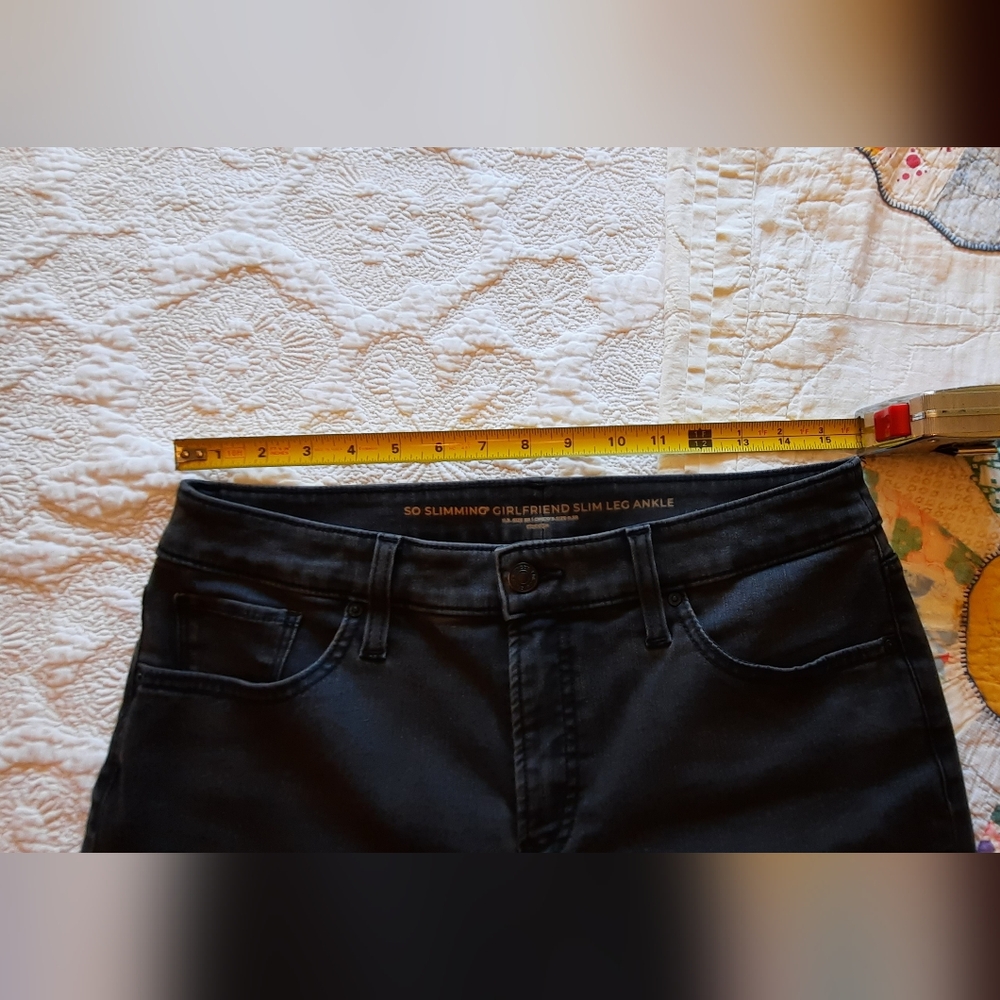 Chico's Faded Black  Floral Embroidered Jean - Picture 7 of 9